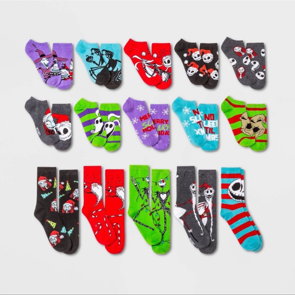 Disney Tim Burton’s “The Nightmare Before Christmas” 15 Fays of Socks